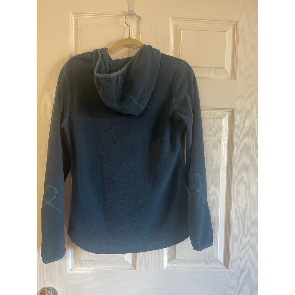 Title Nine Women's Full Zip Fleece Hoodie Stretch Long Sleeve Blue Size Small